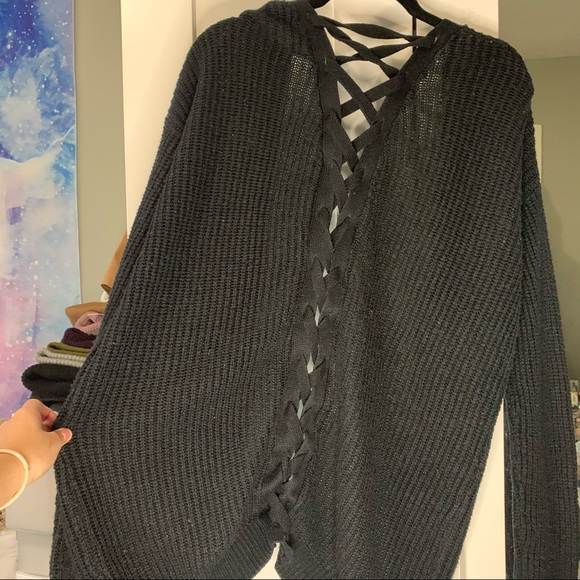 Urban Heritage Knit Cardigan Criss Cross Back - Picture 7 of 9